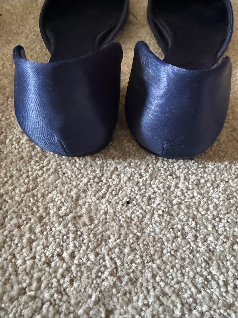 Navy Rhinestone Buckle Flats - Picture 4 of 6
